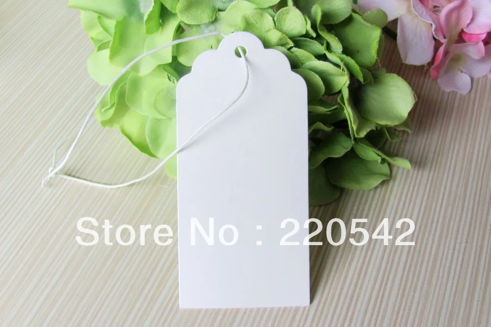 150pcs/lot White Gift Tags Paper Label With string Wedding Bonbonniere ...