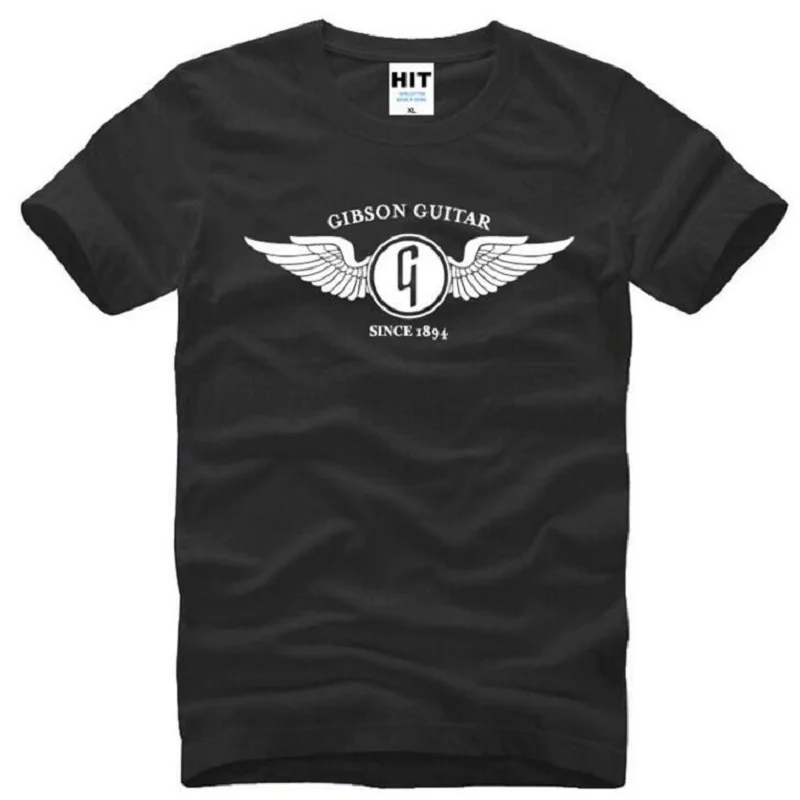 Футболка мужская с принтом музыки гитара Gibson Flying G хлопковая тенниска коротким