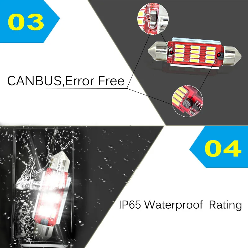 2 x 36 мм Licese номерной знак лампочка Canbus светодиодный для Skoda Octavia Superb