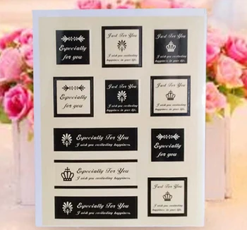 

Retail 440Pcs/Lot Cake Bisuit Sealing Stickers "Especial For You" Hot Stamping Crown