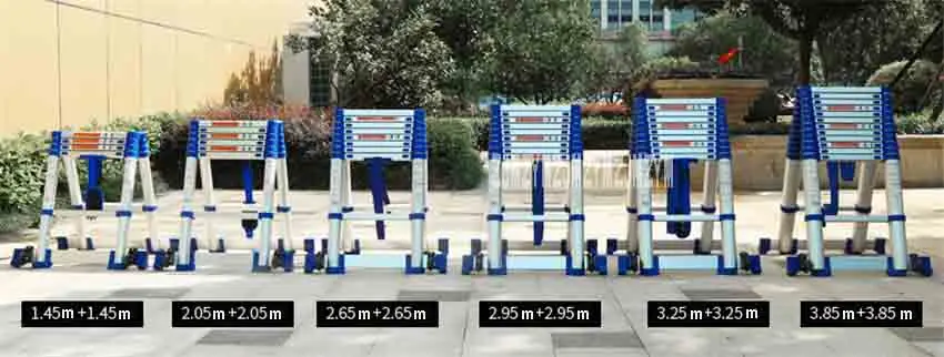 JJS511 высокое качество утолщение алюминиевый сплав в елочку лестница портативный бытовой телескопические лестницы 2,05 м+ 2,05 м 7+ 7 шагов