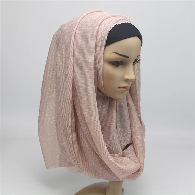 De andere dag Eigendom praktijk Moslim Hoofddoek Elastische Gouden Zijde Hoge Kwaliteit Mode vrouwen Moslim  Hijab Sjaal Islamitische Hoofddoek Hijab Accessoires|Sjaal voor vrouwen| -  AliExpress