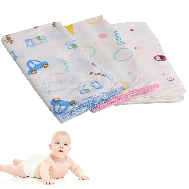 

3Pcs Soft Infant Handkerchief Bib Scarf Baby Feeding Pinafore Saliva Towel New