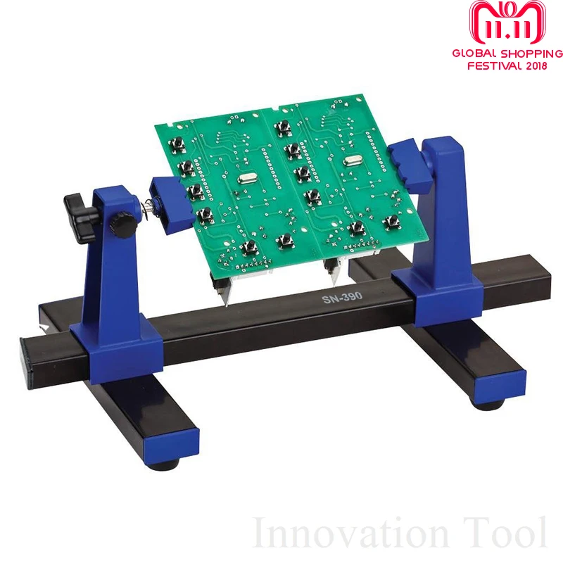 

SN-390 Adjustable Printed Circuit Board Holder Frame PCB Soldering and Assembly Stand Clamp Fixture Jig Tool 360 Degree Rotation