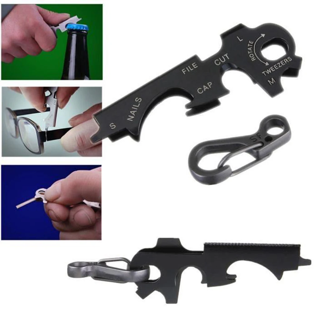 

Stainless Steel Multifunction Screw Driver Filer Foldable Portable Bottle Opener Kit Tool with Key Chain 5cm