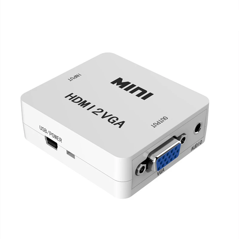 Trumsoon HDMI to VGA Converter with Audio 1080P HDMI2VGA Adapter Connector for PC Laptop HDTV Projector Monitor