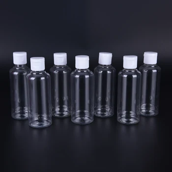 

100ml Transparent Small Simple Empty Bottles Container Makeup Liquid Cosmetic Jar Clear Flip Top Cap Refillable Bottle Hot Sell