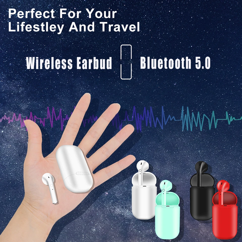 Беспроводные наушники Bluetooth 5,0, настоящие Беспроводные наушники с микрофоном, Bluetooth наушники, спортивные наушники для телефона, чехол для зарядки