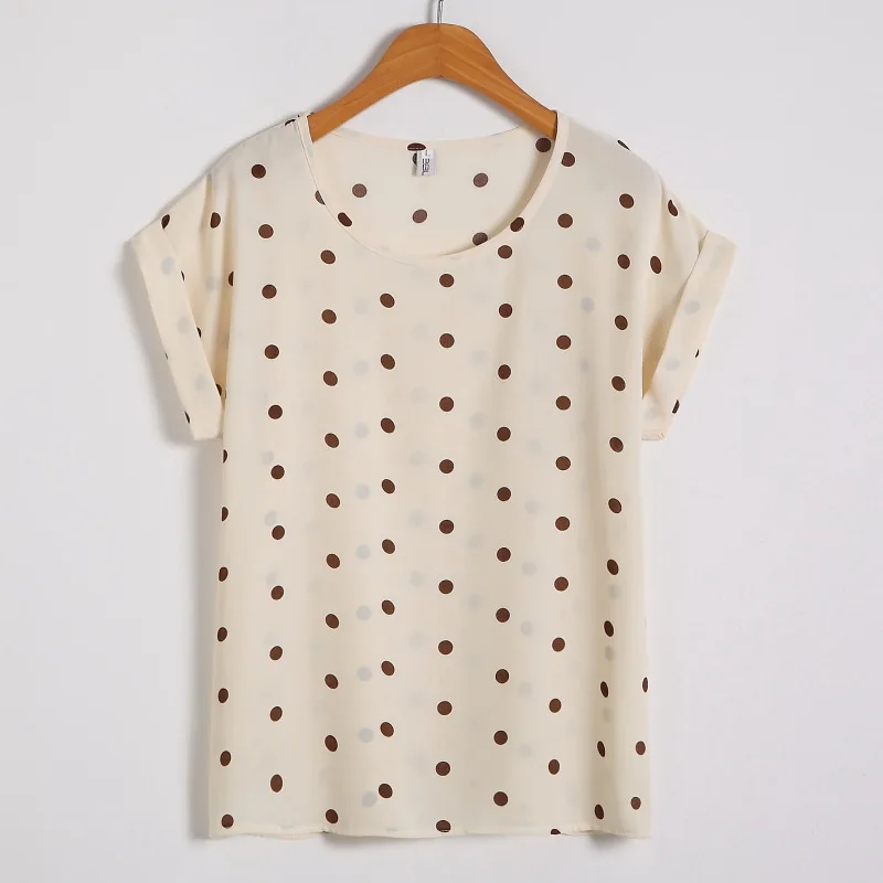 

Hot Summer Women's Casual Shirt O Neck Short Sleeve Floral Chiffon Print Lady's Top Loose Blusa