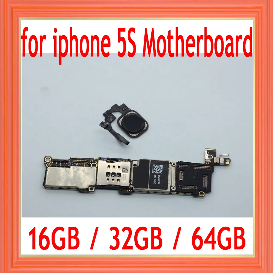 16 Гб/32 ГБ/64 ГБ черная материнская плата для iphone 5S с сенсорным ID, оригинальная разблокированная материнская плата для iphone 5S