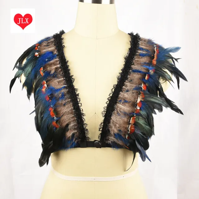 Soutien Gorge En Plumes De Dentelle De Déguisement D'halloween, Tenue Rave De Festival Unisexe, Bralette Boho En Velours, Lingerie Gitane Haut Court, Soutien Gorge Fétiche Amusant Goth | Aliexpress