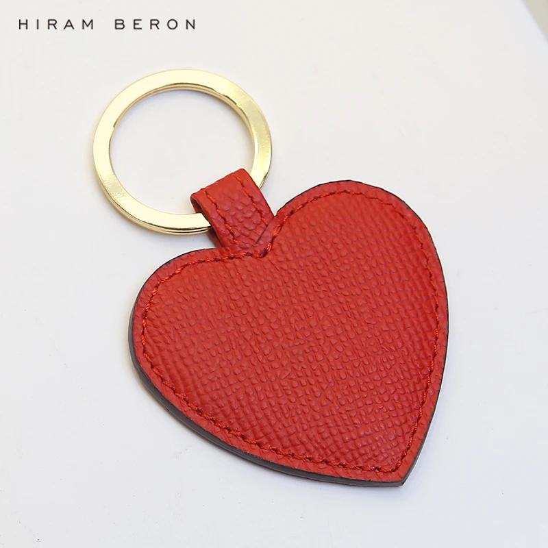 Hiram Beron пользовательское имя сердце милый ключ Вешалка кожа высокого качества подарок для друга