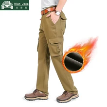 Брендовые мужские брюки-карго высокого качества, зимние повседневные мужские брюки, плюс бархатные многокарманные военные уличные длинные тактические брюки