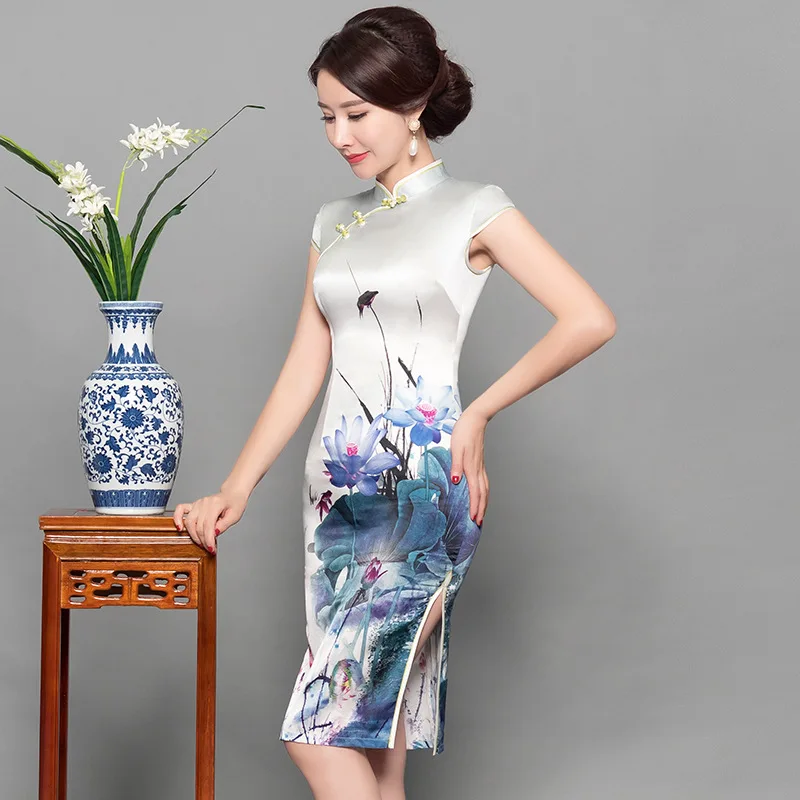 white cheongsam