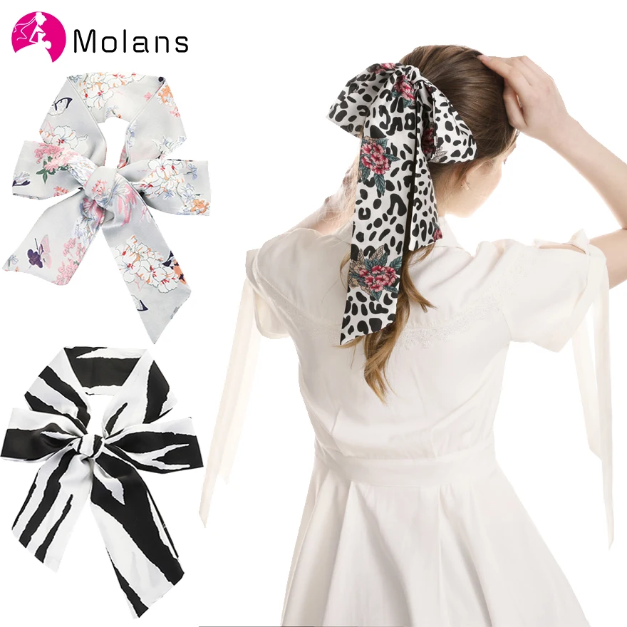 

Molans 2019 Fashion Style Adjustable Fabric Printed Hairbands Women's Headbands Bow Scrunchies Girl's Hair Accessories