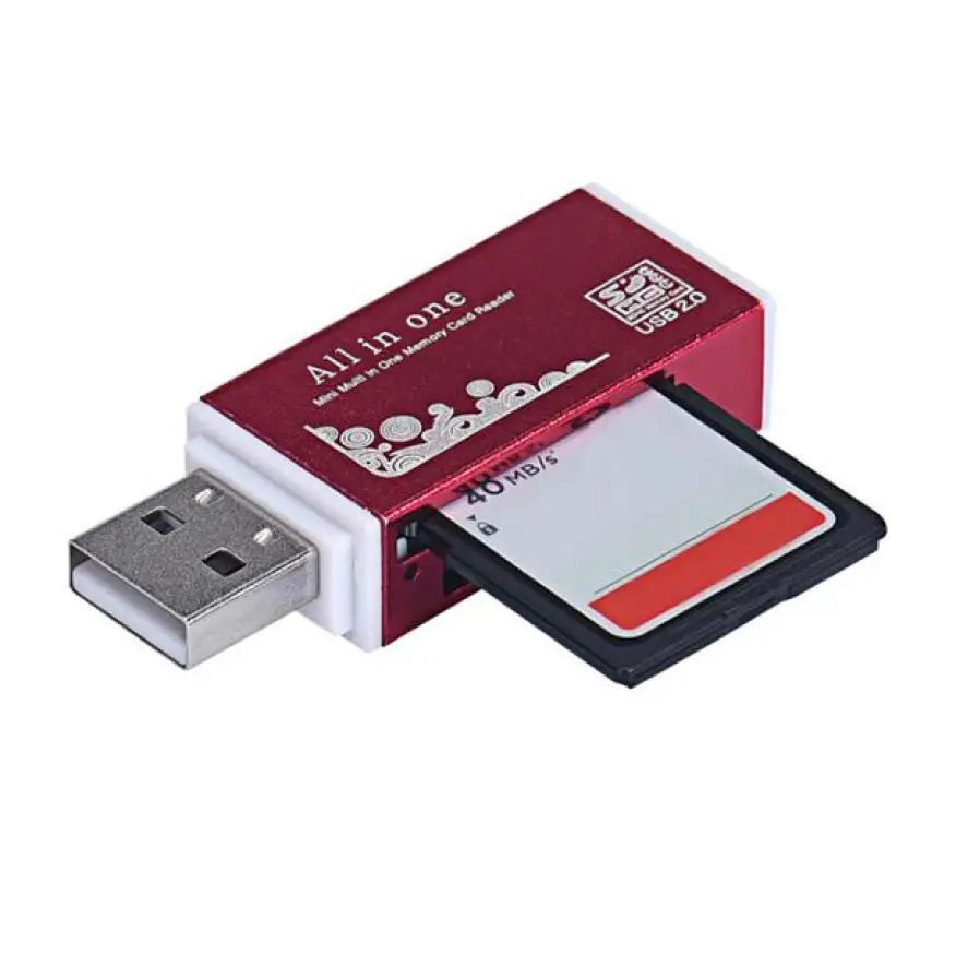 Универсальный Металл USB 2.0 мульти SD TF чтения карт памяти для PC компьютер мобильный телефон Высокое качество