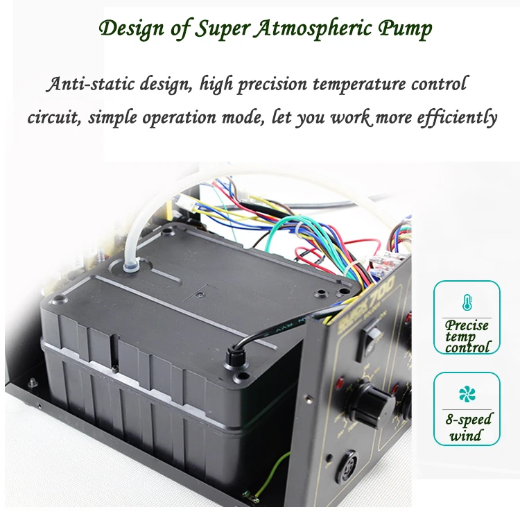 QUICK850A 850A+ супер-атмосферный насос точность контроля температуры горячего воздуха пистолет антистатический демонтаж и сварочная платформа
