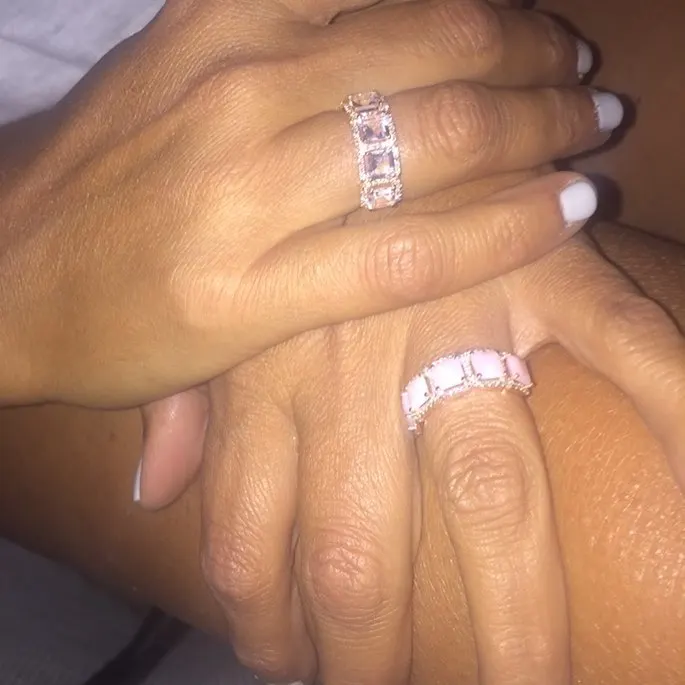 

2019 new arrived high quality fashion Trendy women gift jewelry square cz eternity band colorful rings