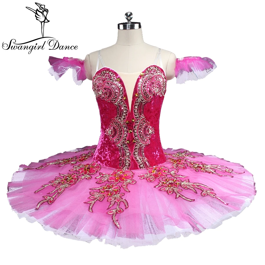 

latest rose red esmeralda ballet tutu girls ballerina nutracker professional pancake ballet stage costumes BT9133