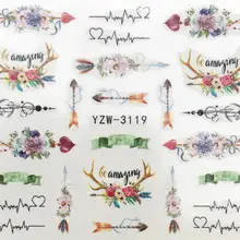 LCJ 1 лист Водные Наклейки для ногтей черные Мультяшные животные Фламинго лиса полый дизайн Слайдеры для ногтей Переводные картинки Сделай Сам маникюр