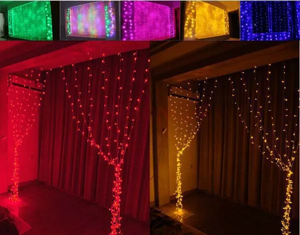 

1.5x1.5 RGB LED String Christmas Fairy Lights Luces decorativas Led Para Fiestas Curtain Valance Home Wedding Decoration Garland