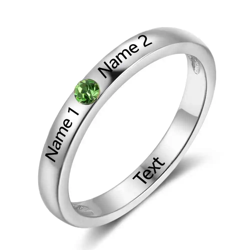 

2017 Personalized Women Ring Simple 925 Sterling Silver Round Shape Solid Color Cubic Multi Color Zircon Ring Fashion Rings