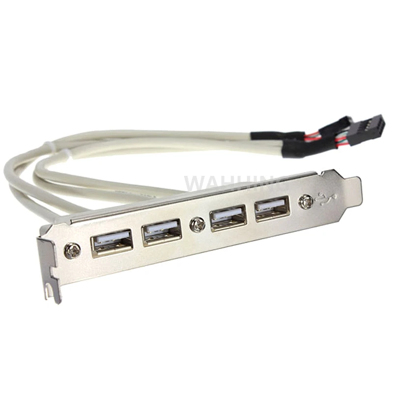 MainBoard 4 Port USB 2.0 to 9 Pin Header Bracket Extension Cable