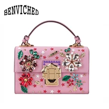 BENVICHED Роскошные Сумки Для женщин сумки дизайнерские алмазы из натуральной кожи Для женщин сумка вечерняя сумочка; BS010 Принцесса Сумочка L067