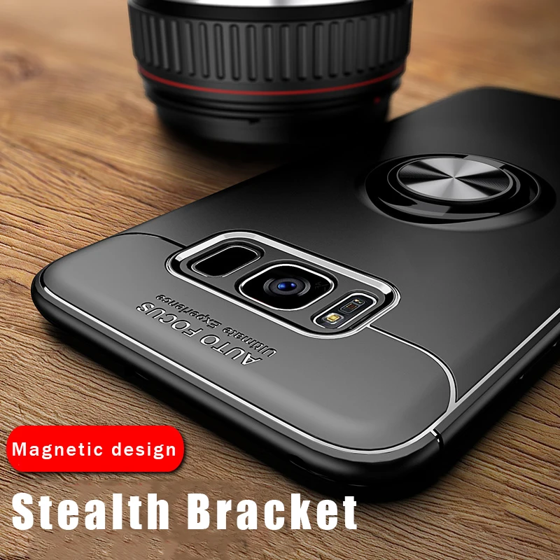 

Luxury Armor Case For Samsung Galaxy Note 8 Case Metal Ring Bracket Cover For Samsung S8 S9 Plus 360 Full Protective TPU Fundas
