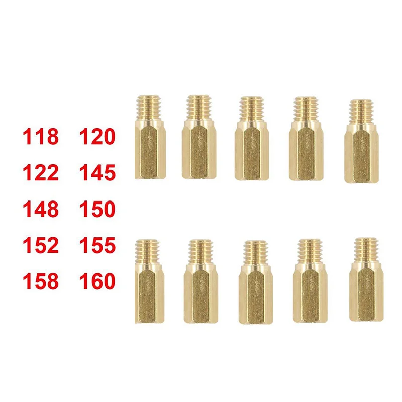 

10pcs Motorcycle Carburetor Main Jet Injectors Nozzle for Keihin OKO KOSO PE PWK Fuel Supply Parts Motorcycle Accessories
