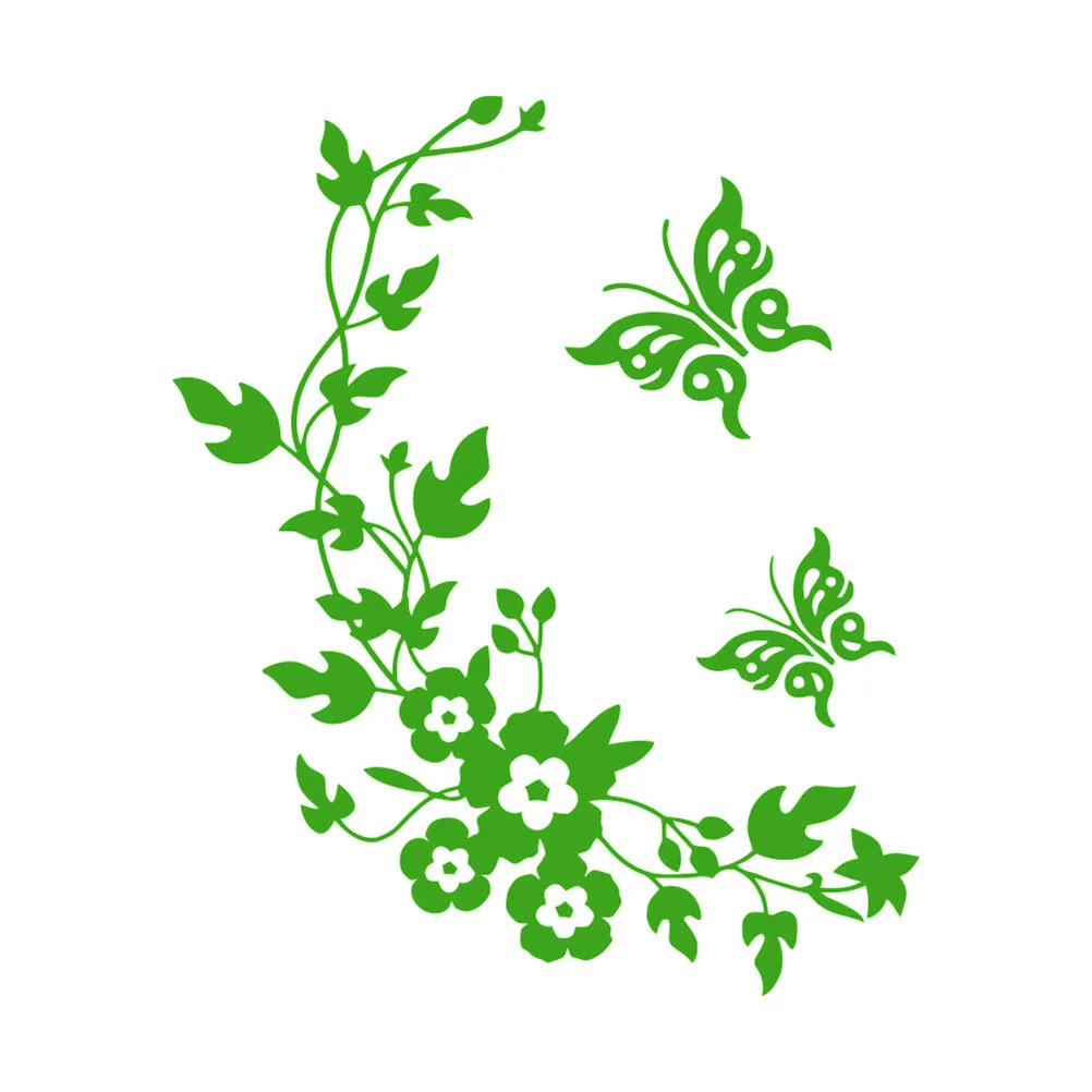 

Butterfly Flower Mural PVC Wall Sticker Bathroom Toilet Seat Sticker Removale Creative Home Decor Decals (Fruit Green)