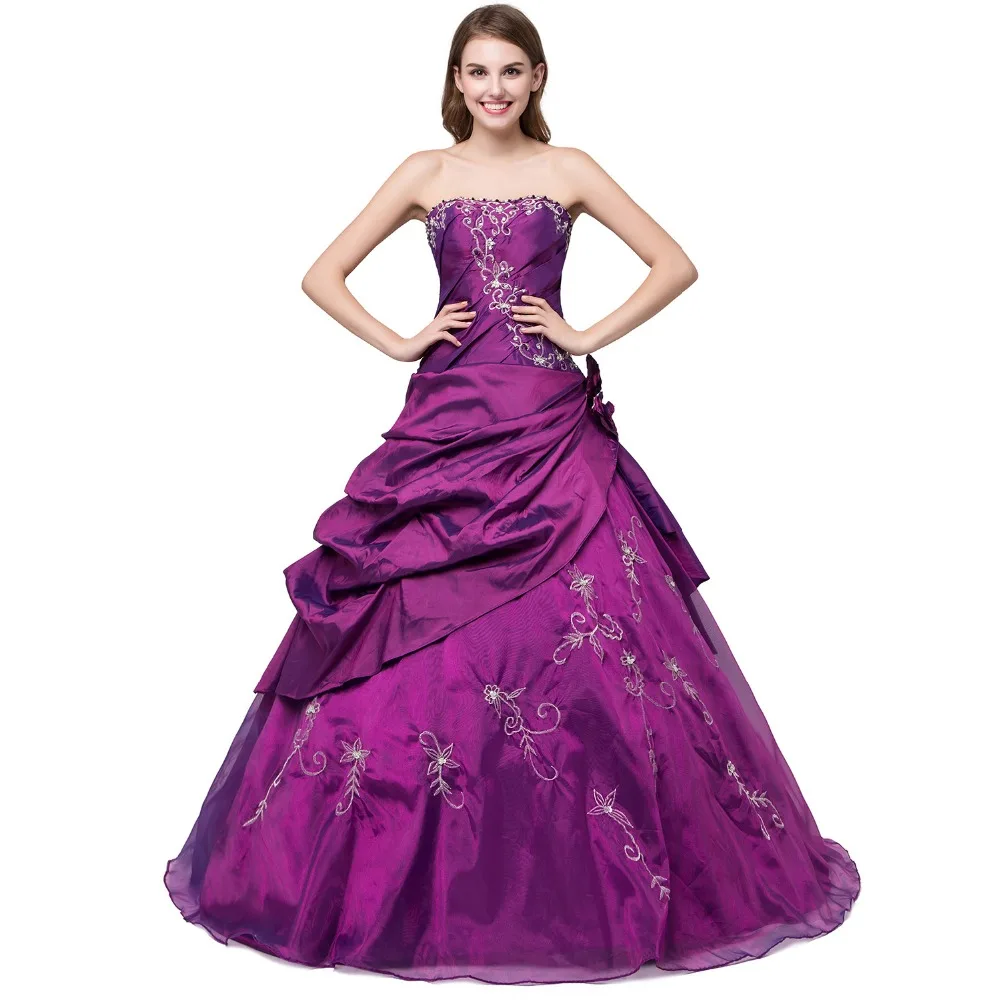 Ball Gowns Prom Dresses Long Beaded Strapless Women's Dress For
