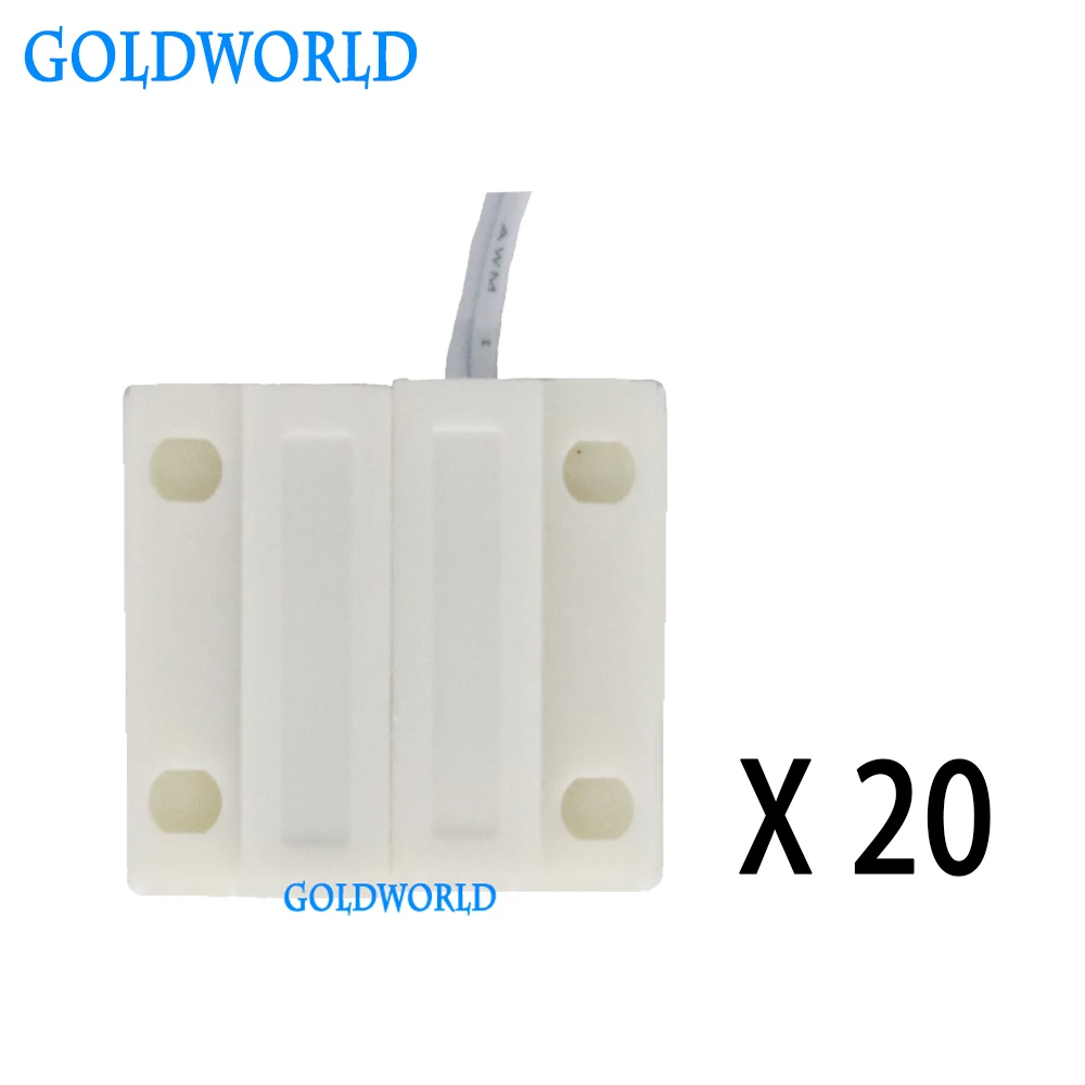 Free Shipping!20 pcs MC-38 MC38 Wired Door Window Sensor Magnetic Switch Home Alarm System normally Closed NC for gsm pstn alarm |
