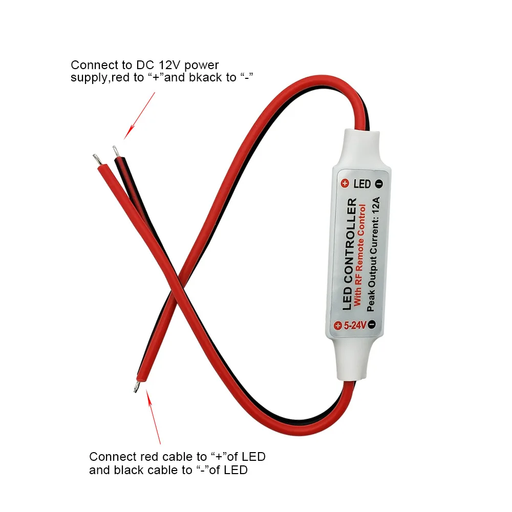 Мини DC 5-24V 9key Led управление лер диммер 12A беспроводной RF пульт дистанционного управления одноцветная полоса освещения 3528 5050 светодиодная лента