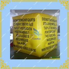 2 м желтый надувной Куб Реклама воздушный шар с 4-х сторон Цифровая печать логотипа для рекламы/DHL