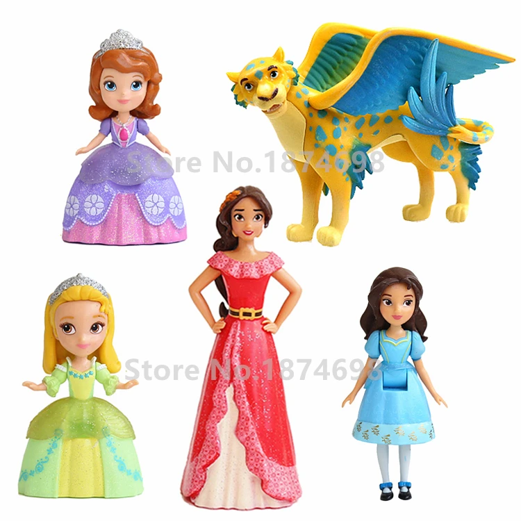 

Sofia the First Avalor Adventure Set of 5 Princess Elena of Avalor Isabel Skylar Sofia Amber PVC Action Figure Doll Toys Gifts
