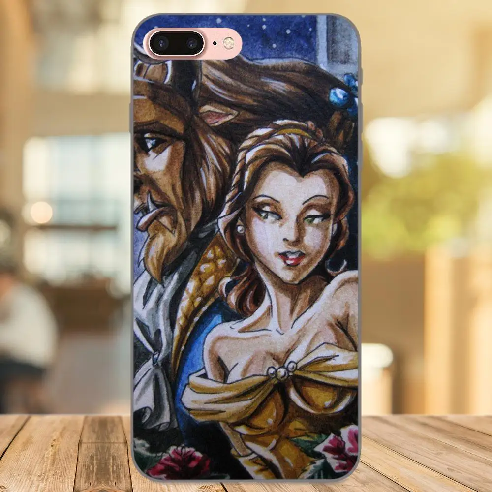 Романтическая Красавица и Чудовище для Apple iPhone X XS Max XR 4 4S 5 5S SE 6 6S 7 8 Plus Мягкий ТПУ