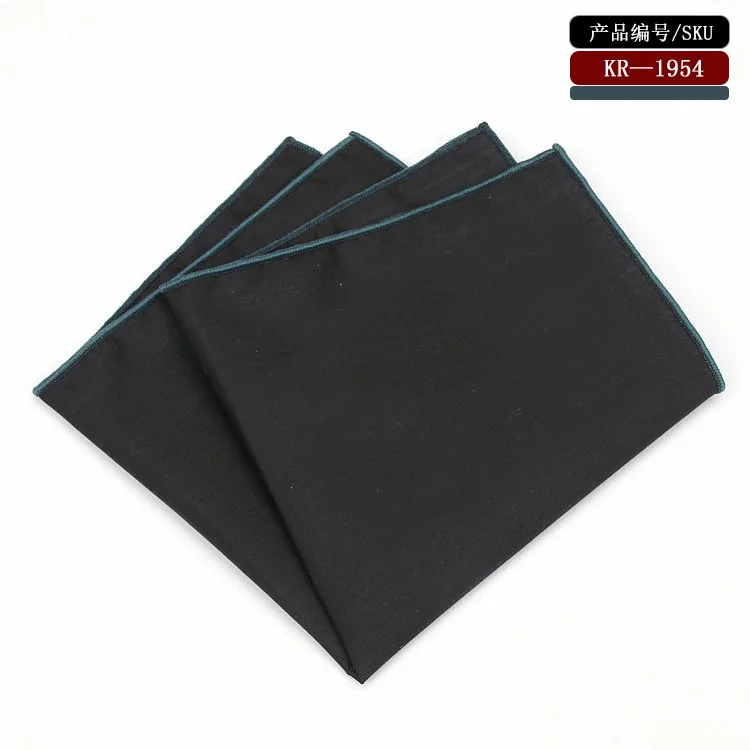 Мужской костюм черный карман квадратных твердого Цвет плотная Цвет плотный Цветной изнашивание тонкий край тонкой черный платок