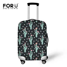 FORUDESIGNS Cactus Prints Travel Luggage Cover For 18-30 Inch Trolley Case Elastic Suitcase Stretch Thick Case Cover with Zipper