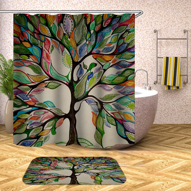 

World Tree Series Shower Curtains Bathroom Curtain Waterproof Mouldproof Opaque Shower Curtain Safe Dye Environmental Friendly