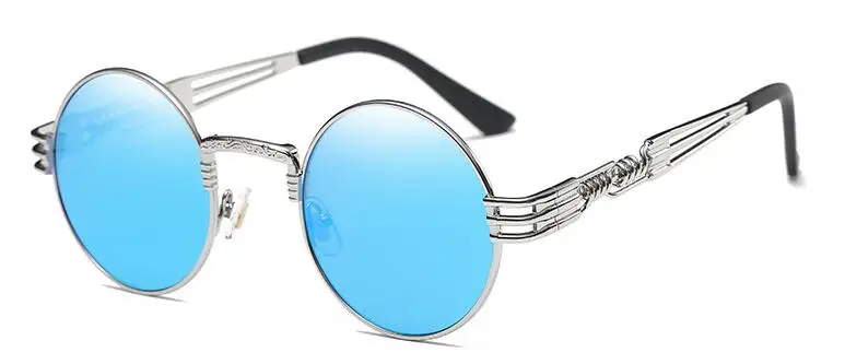 Классические дизайнерские металлические круглые солнцезащитные очки для женщин и мужчин очки в стиле стимпанк Модные женские уличные ретро аксессуары для глаз - Цвет линз: C7