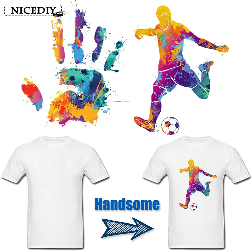 Цветные нашивки Nicediy с надписью Hand Football Man|Заплатки| |