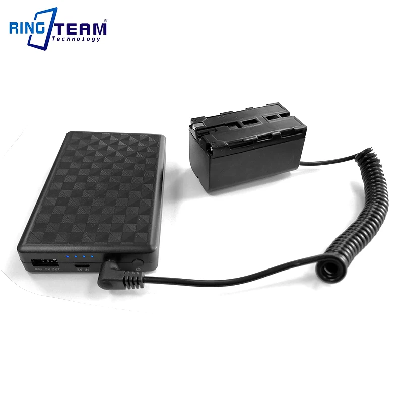 Муляж батареи NP-F750 F550 DC муфта+ 28WH power Bank для SONY Viltrox NanGuan YongNuo Spash фотографические лампы светильник мониторы