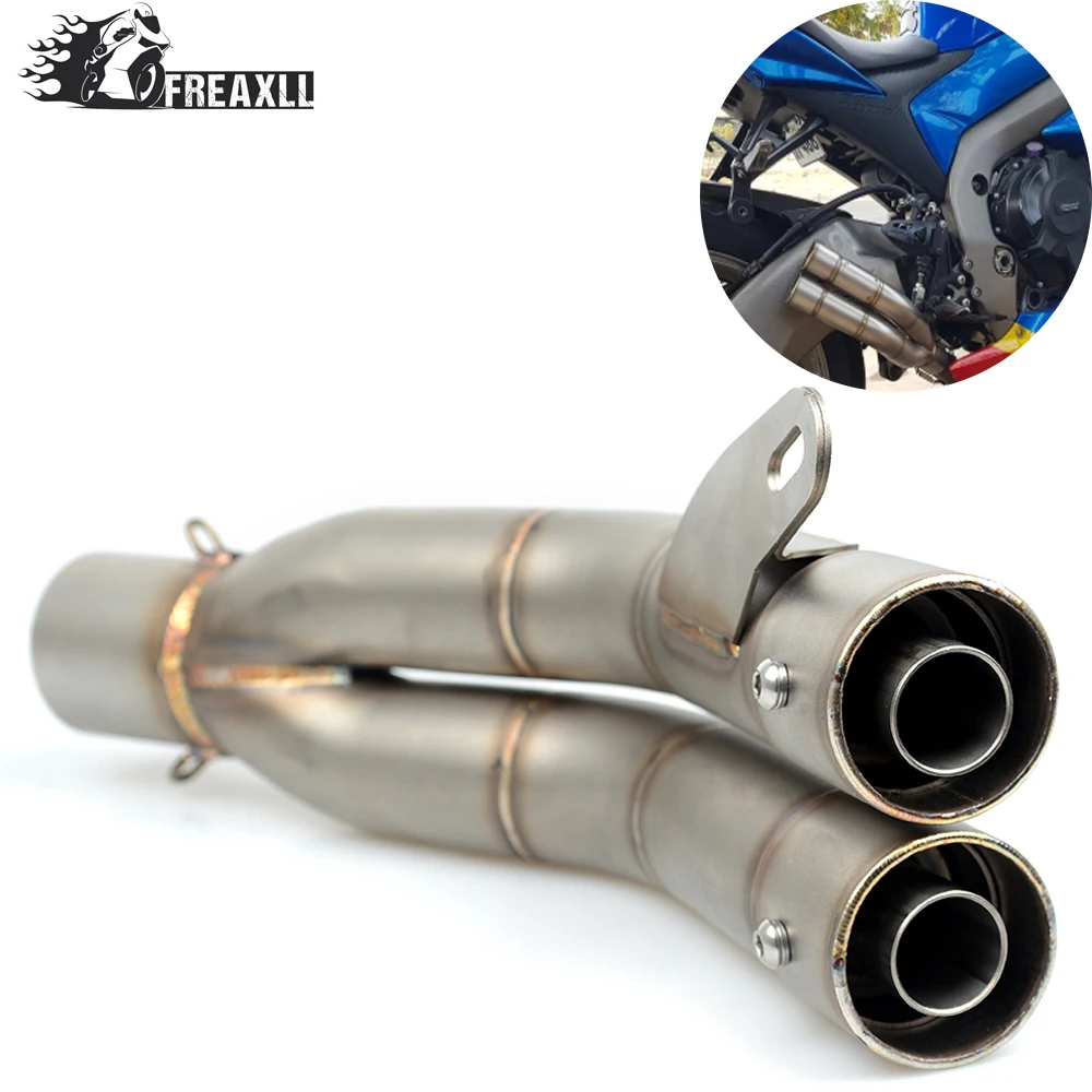 36-51MM Universal Motorcycle Double Exhaust Muffler Pipe escape moto For Suzuki YAMAHA MT 09 T-MAX 500 YZF R1Kawasaki Z 800 1000 |