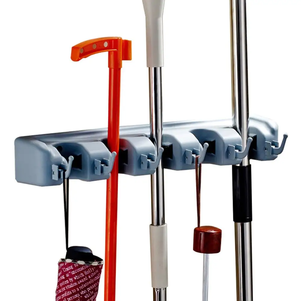 

Wall Mounted Multifunctional Magic Mops Brush Brooms Hanger Storage Rack Holder Tool Hanging Key Hooks Kitchen Garden Organizer