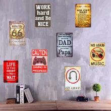 Потертый шик домашний бар мама ROUTE 66 винтажные металлические оловянные знаки домашний декор паб винтажные декоративные тарелки металлический художественный плакат