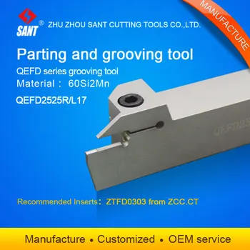 

Zhuzhou Sant External Parting and grooving tools Grooving tool holder QEFD2525L17/QEFD2525R17with inserts ZTFD0303