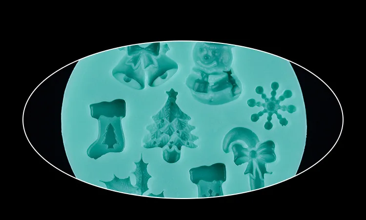 Силиконовая Рождественская форма для помадки, Санта Клаус, снеговик, Рождественская елка, снег, украшение торта, форма для выпечки шоколада, печенья, E813