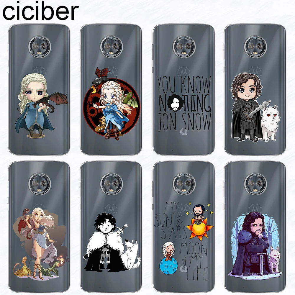 

ciciber Game Thrones Phone Case for Motorola Moto G6 G5 G5S E5 E4 C ONE Z2 Z3 G4 Plus Play M X4 P30 Power Note Soft Cover Funda