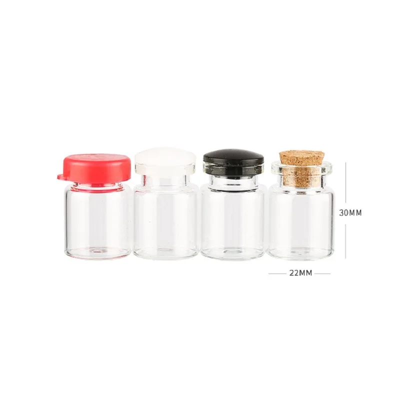 

100Pcs 5ml 22*30mm Clear Small Mini Glass Jars with Cork Stoppers DIY Wish Bottles For Message Weddings Wish Party Favors L10C